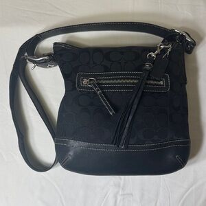 Coach Signature‎ Jacquard Black Crossbody Bag Style 9362